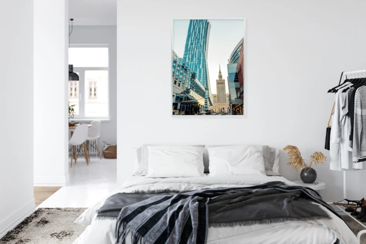 Plakat Widok Na Wieżowce I Pałac Kultury W Warszawie