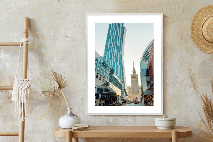 Plakat Widok Na Wieżowce I Pałac Kultury W Warszawie