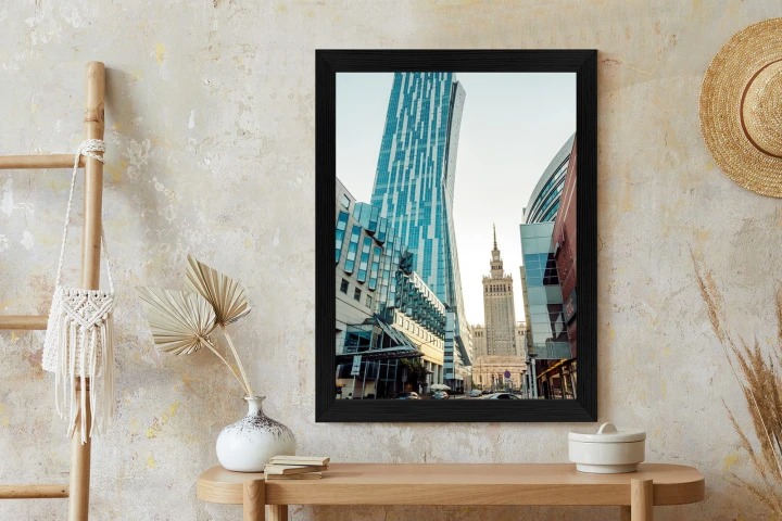 Plakat Widok Na Wieżowce I Pałac Kultury W Warszawie