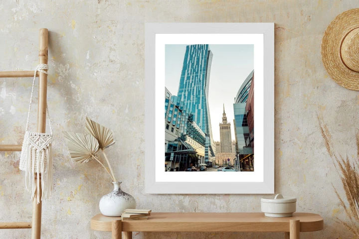 Plakat Widok Na Wieżowce I Pałac Kultury W Warszawie