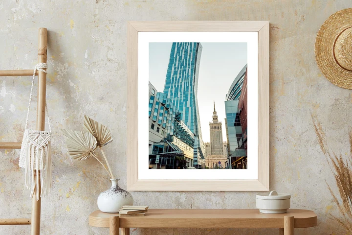 Plakat Widok Na Wieżowce I Pałac Kultury W Warszawie