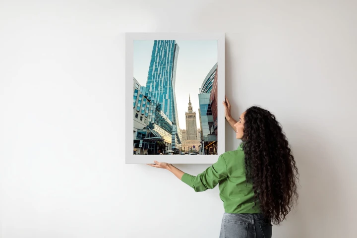 Plakat Widok Na Wieżowce I Pałac Kultury W Warszawie