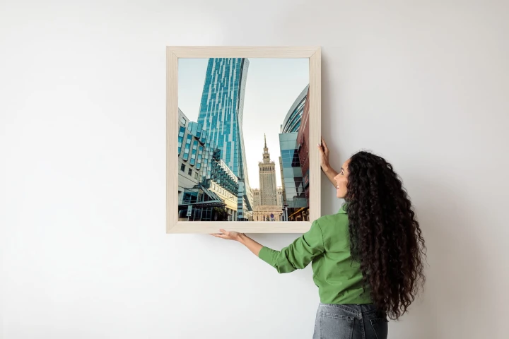 Plakat Widok Na Wieżowce I Pałac Kultury W Warszawie