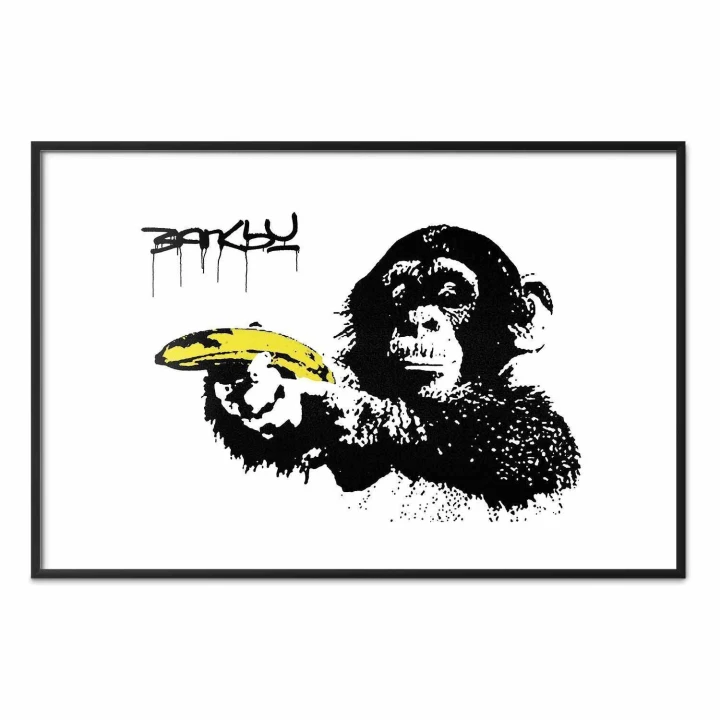Plakat - Banksy: Małpa z bananem