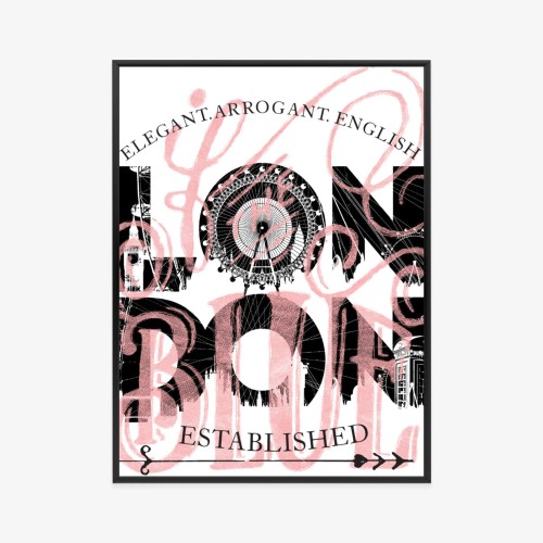 Plakat Londyn Typografia Na Białym Tle