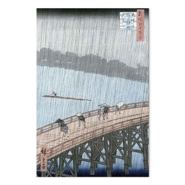 Obraz - Utagawa Hiroshige – Nagły deszcz nad mostem Shin-Ohashi i Atake