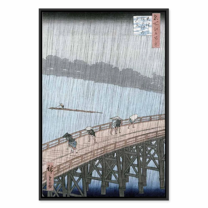 Obraz - Utagawa Hiroshige – Nagły deszcz nad mostem Shin-Ohashi i Atake