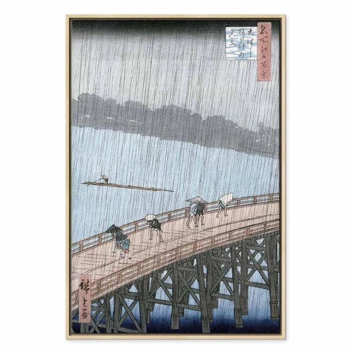 Obraz - Utagawa Hiroshige – Nagły deszcz nad mostem Shin-Ohashi i Atake