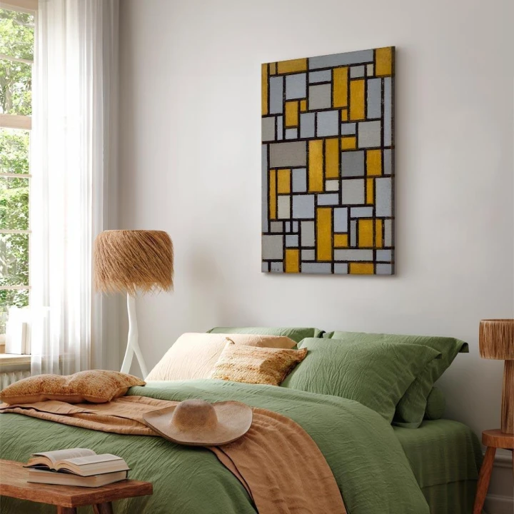 Obraz - Piet Mondrian – Kompozycja z siatką 1