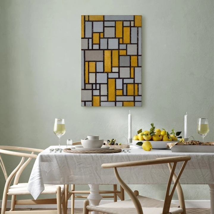 Obraz - Piet Mondrian – Kompozycja z siatką 1