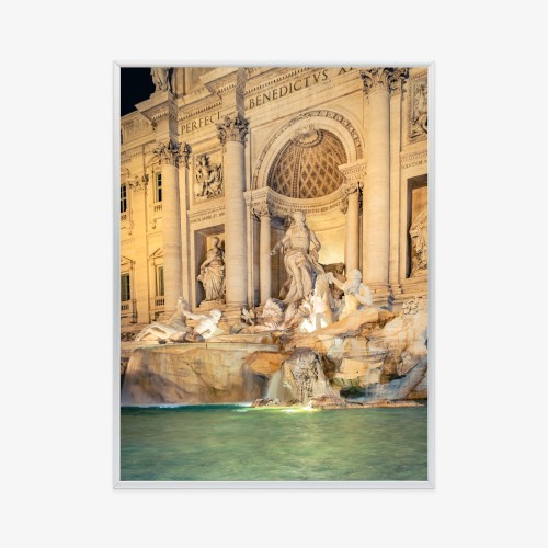Plakat Fontanna Di Trevi W Rzymie Nocą