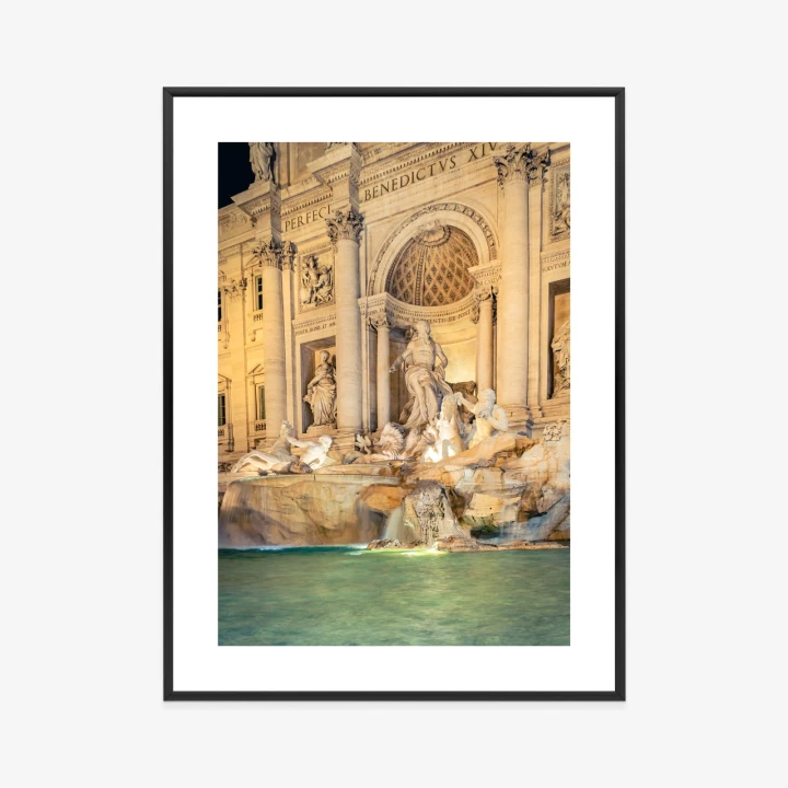 Plakat Fontanna Di Trevi W Rzymie Nocą