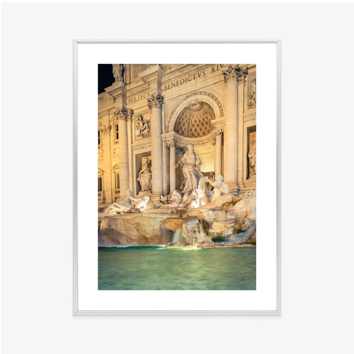 Plakat Fontanna Di Trevi W Rzymie Nocą