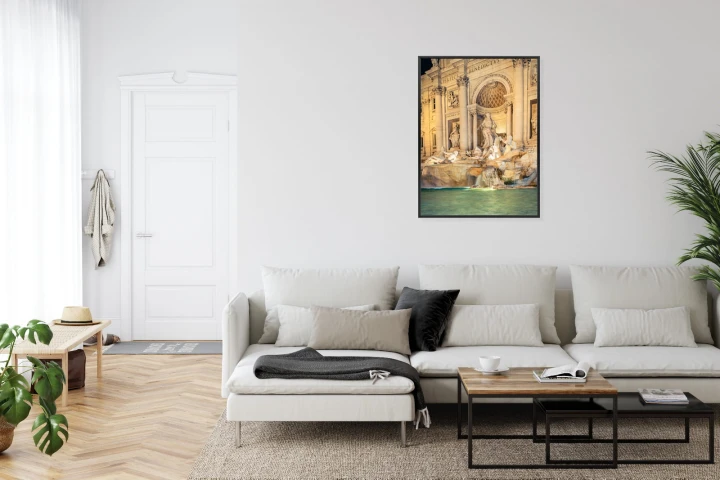 Plakat Fontanna Di Trevi W Rzymie Nocą