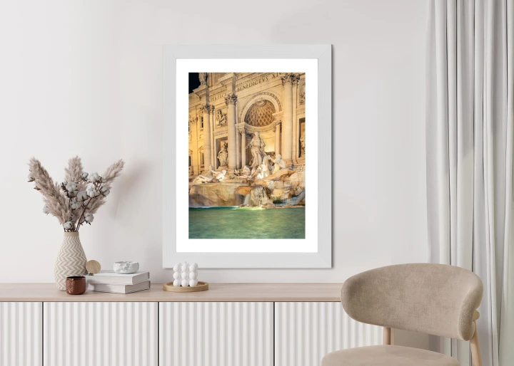 Plakat Fontanna Di Trevi W Rzymie Nocą