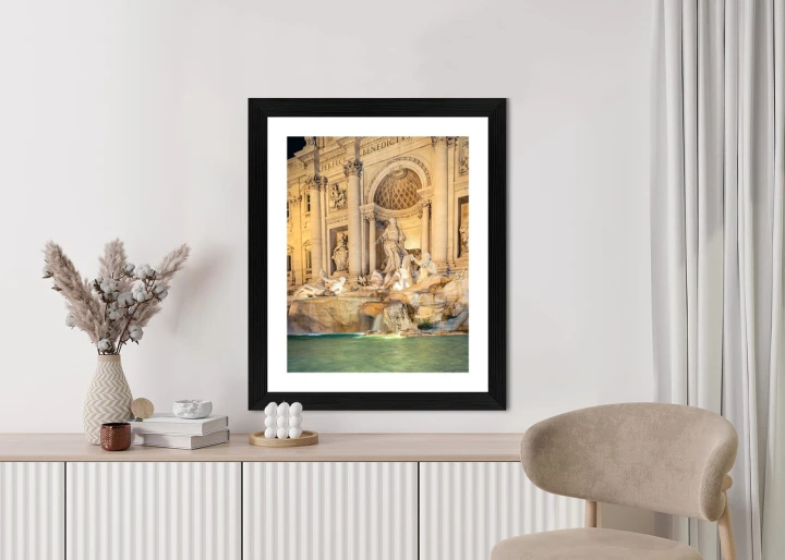 Plakat Fontanna Di Trevi W Rzymie Nocą