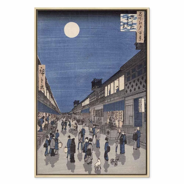 Obraz - Utagawa Hiroshige – Widok nocny na ulicę Saruwaka