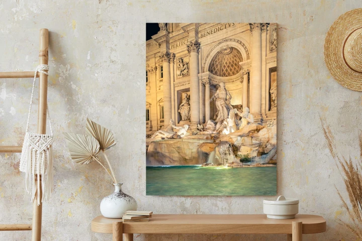 Plakat Fontanna Di Trevi W Rzymie Nocą