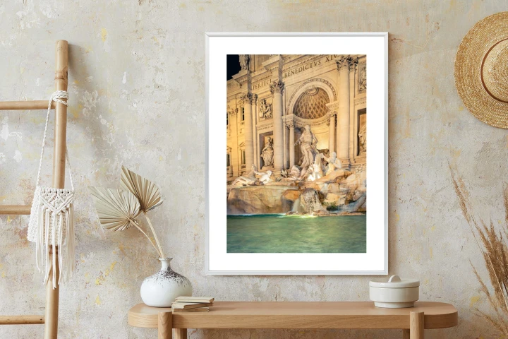 Plakat Fontanna Di Trevi W Rzymie Nocą