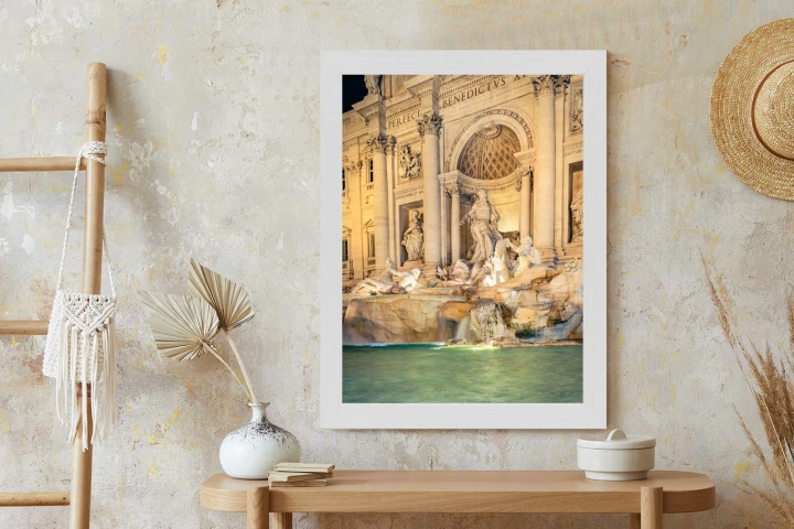 Plakat Fontanna Di Trevi W Rzymie Nocą