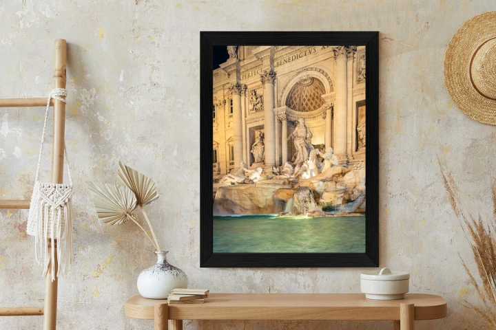 Plakat Fontanna Di Trevi W Rzymie Nocą