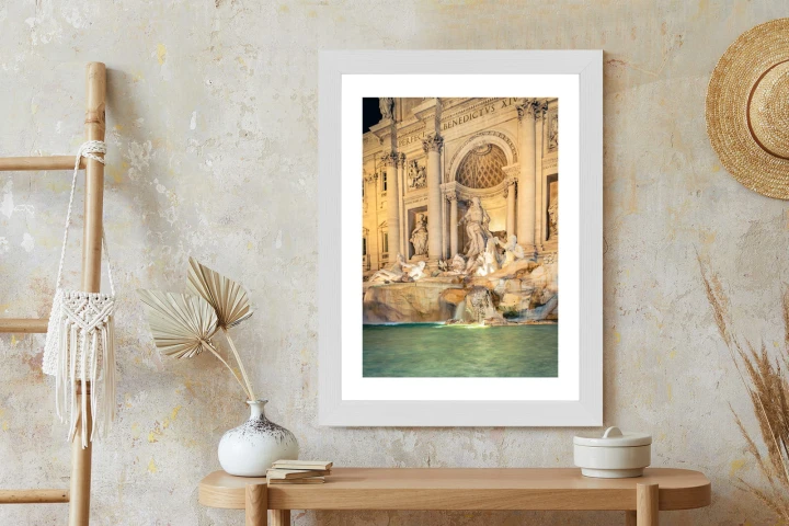 Plakat Fontanna Di Trevi W Rzymie Nocą