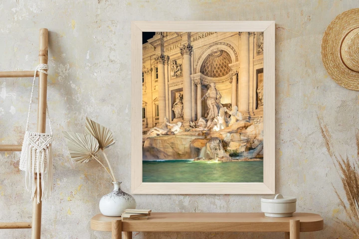 Plakat Fontanna Di Trevi W Rzymie Nocą