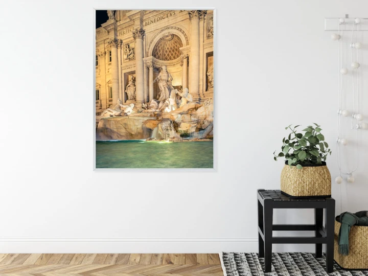 Plakat Fontanna Di Trevi W Rzymie Nocą