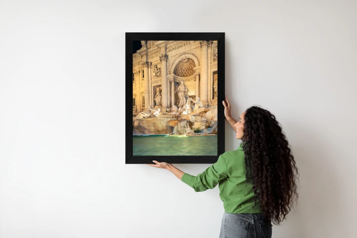 Plakat Fontanna Di Trevi W Rzymie Nocą