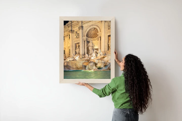 Plakat Fontanna Di Trevi W Rzymie Nocą