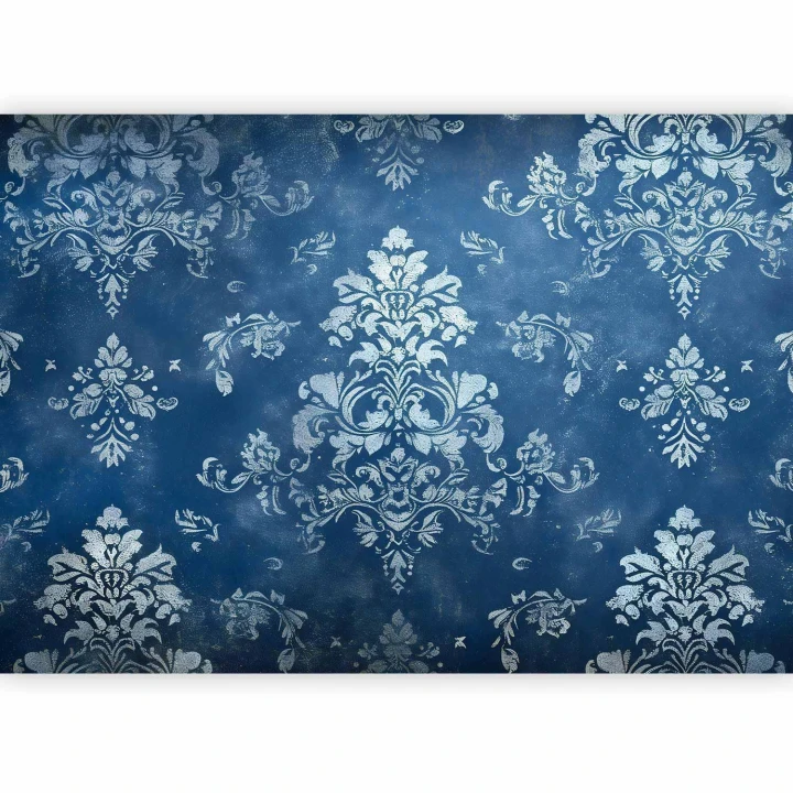 Fototapeta - Ornament retro dekoracyjny motyw w przetartych błękitach
