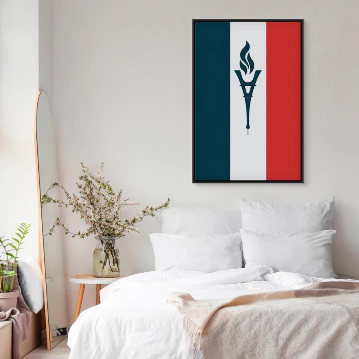 Obraz - Znicz na tle flagi Francji