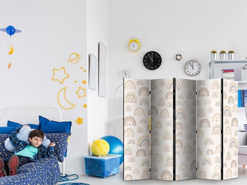 Parawan - Wiosna - pastelowe tęcze w deszczowy dzień z serduszkami