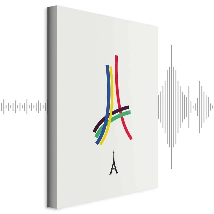 Obraz - Wieża Eiffla - grafika kolorowa - abstrakcja
