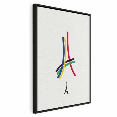 Obraz - Wieża Eiffla - grafika kolorowa - abstrakcja