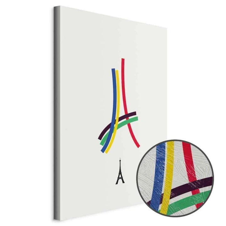 Obraz - Wieża Eiffla - grafika kolorowa - abstrakcja