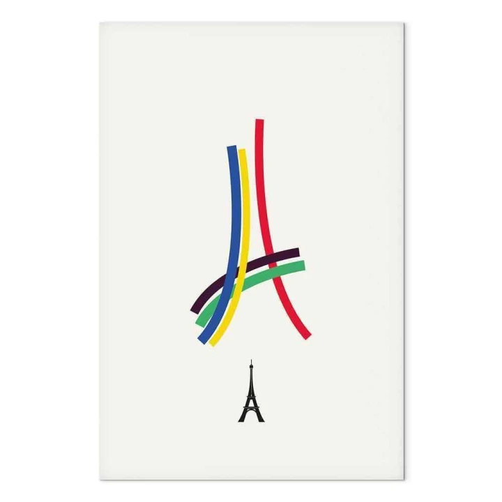 Obraz - Wieża Eiffla - grafika kolorowa - abstrakcja