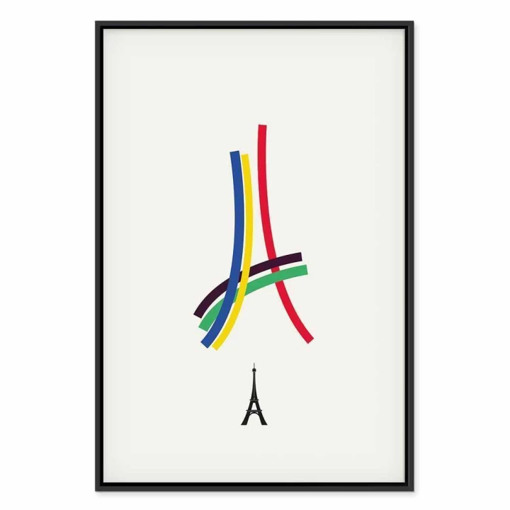 Obraz - Wieża Eiffla - grafika kolorowa - abstrakcja