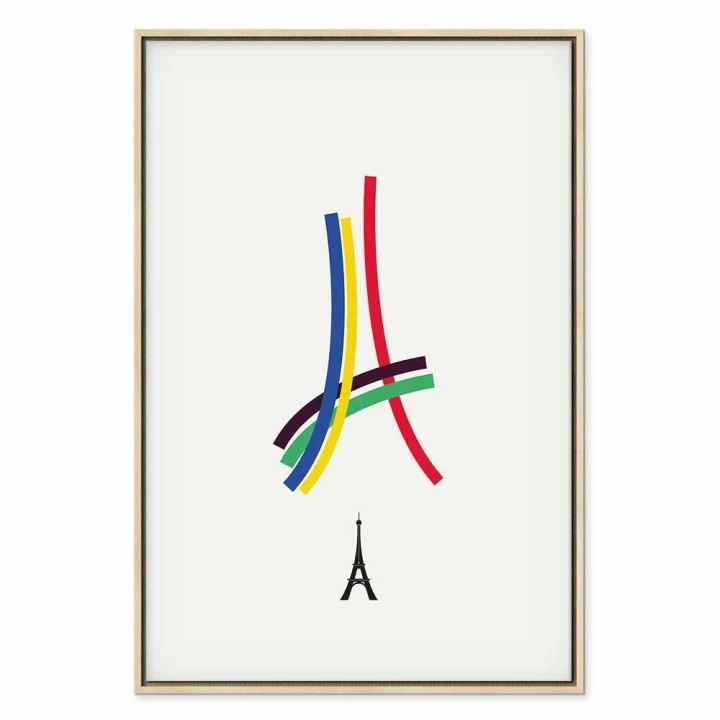 Obraz - Wieża Eiffla - grafika kolorowa - abstrakcja