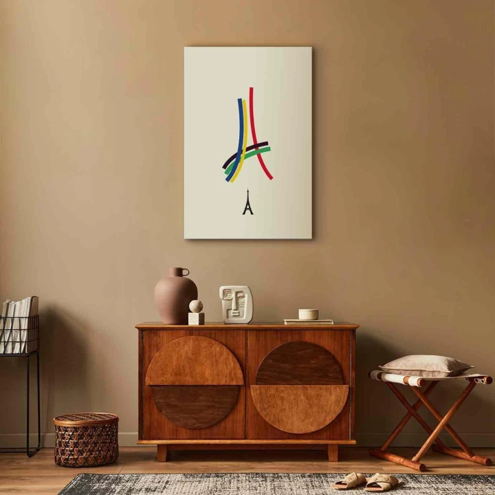 Obraz - Wieża Eiffla - grafika kolorowa - abstrakcja