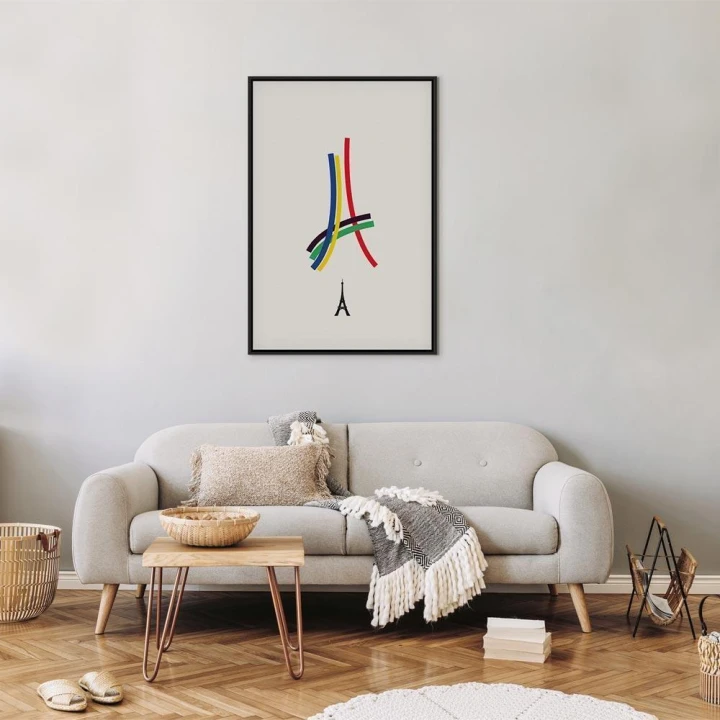 Obraz - Wieża Eiffla - grafika kolorowa - abstrakcja