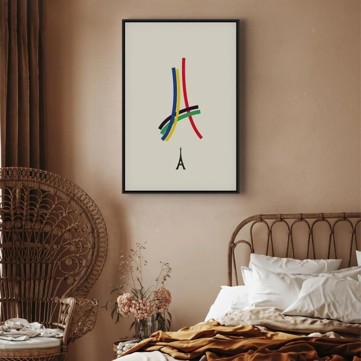 Obraz - Wieża Eiffla - grafika kolorowa - abstrakcja