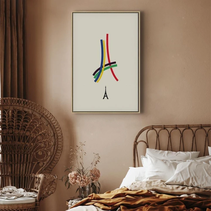 Obraz - Wieża Eiffla - grafika kolorowa - abstrakcja