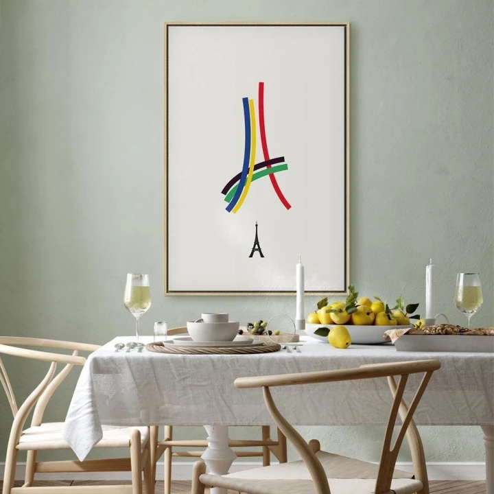 Obraz - Wieża Eiffla - grafika kolorowa - abstrakcja