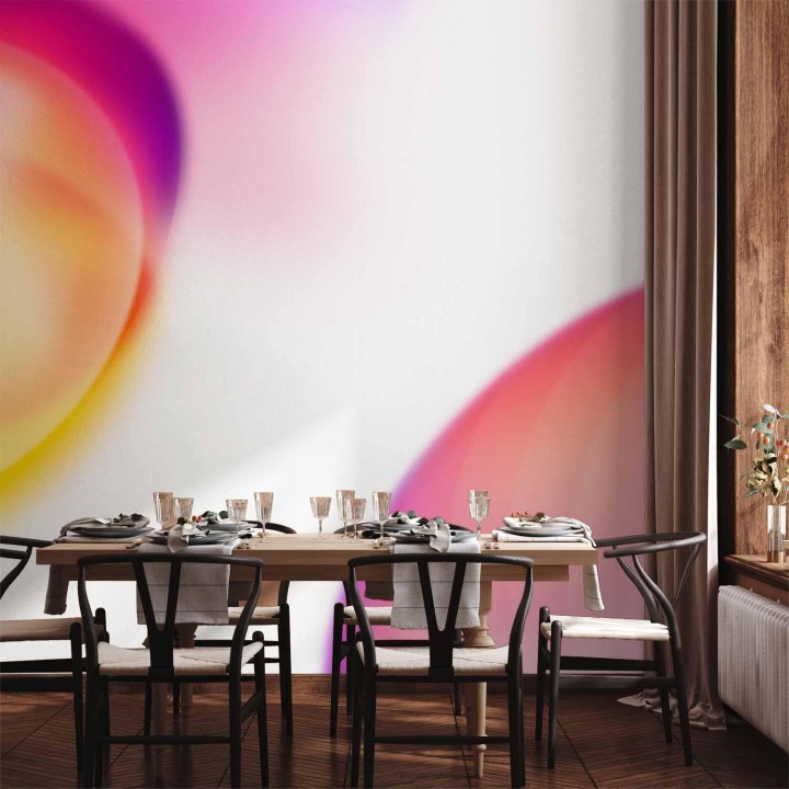 Fototapeta - Abstrakcja - kształty - soczysty żółty i fioletowo różowy