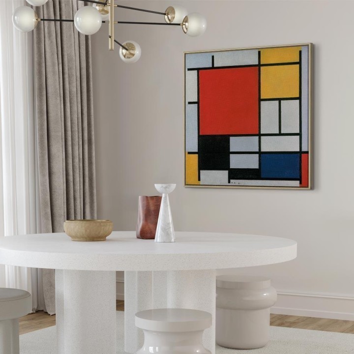 Obraz - Piet Mondrian – Kompozycja z czerwonym, żółtym, niebieskim i czarnym