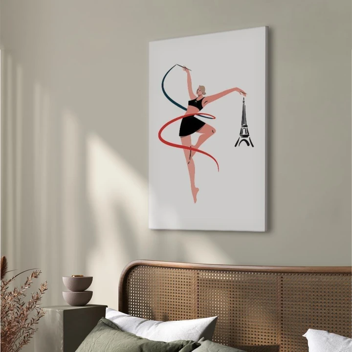 Obraz - Gimnastyka artystyczna - ilustracja kobiety z szarfą