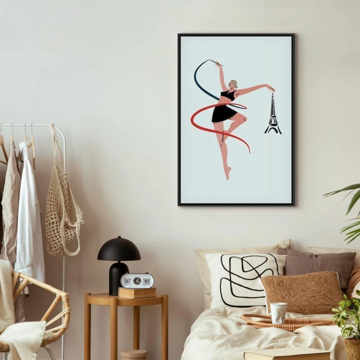 Obraz - Gimnastyka artystyczna - ilustracja kobiety z szarfą
