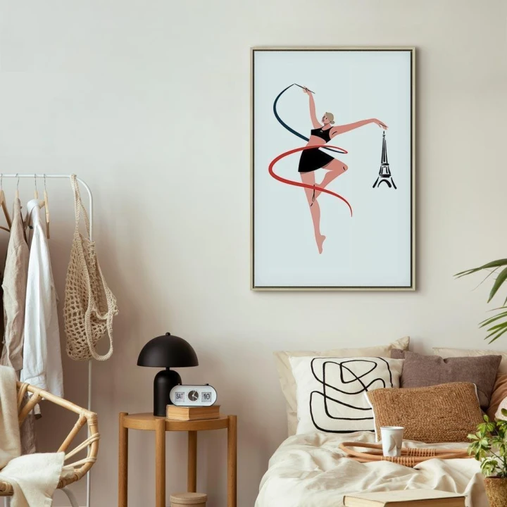 Obraz - Gimnastyka artystyczna - ilustracja kobiety z szarfą