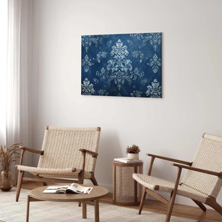Obraz - Ornament retro dekoracyjny motyw w przetartych błękitach